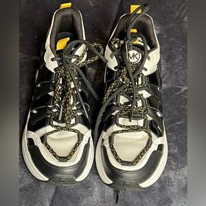 Michael Kors Black, White and Yellow women’s Chunky Runner Sneakers